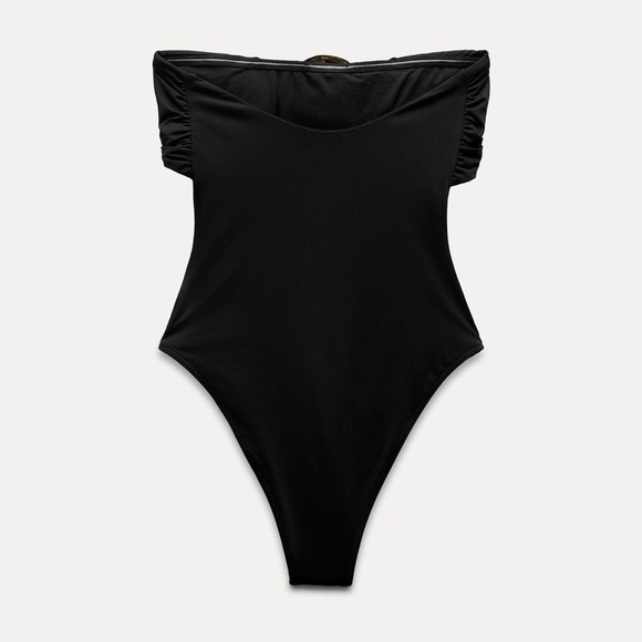 ZARA METAL TRIM BANDEAU SWIMSUIT - Picture 4 of 5